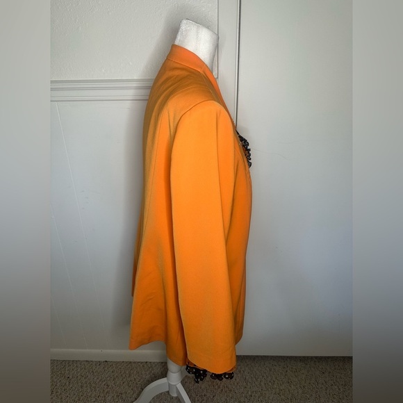 Louise Ricci Vibrant Orange Blazer with Black Detailing size 22 - Picture 4 of 11